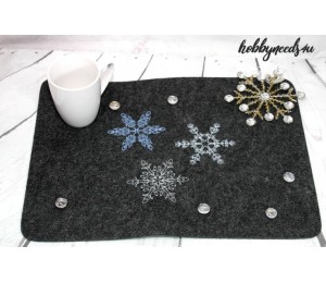 Stickserie - Schneeflocken Line Art